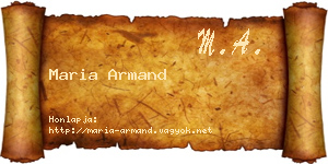 Maria Armand névjegykártya